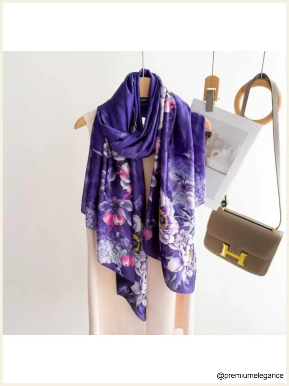 Silk Feel Scarf Wrap Pashmina Shawl Lightweight Floral Evening Wedding